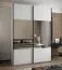 Penderie / Armoire à portes coulissantes / miroir / 11 compartiments / 245,5 x 170 x 64 cm / Soft-Close / 2 portes coulissantes / 2 tringles à vêtements / Couleur : Blanc