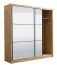 Armoire à portes coulissantes miroir | 2 portes | Chêne Artisan | 215,5 x 213 x 60 cm | 6 compartiments