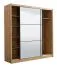 Armoire à portes coulissantes miroir | 2 portes | Chêne Artisan | 215,5 x 213 x 60 cm | 6 compartiments