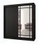 Armoire / Armoire à portes coulissantes | Noir mat | Porte miroir décorative | 180 x 62 x 200 | 10 compartiments | 2 tringles à vêtements | Détails modernes