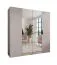 Armoire à portes battantes / Couleur : Cachemire / 2 portes miroir / Poignées : Noir / 2 compartiments / 2 tringles à vêtements / Dimensions : 200 x 52 x 202 cm / Fonction Soft-Close
