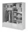 Armoire de toilette avec deux tiroirs et six compartiments Anfield 11, Couleur : Noir brillant - Dimensions : 214 x 204 x 62 cm (h x l x p)