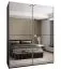 Penderie / Armoire à portes coulissantes / 245,5 x 200 x 64 cm / 11 compartiments / 2 tringles à vêtements / 2 portes coulissantes / Miroir / Soft-Close / Couleur : Noir