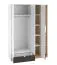 Armoire 3 portes Mackinac 01 | Blanc / Chêne / Graphite mat | Soft-Close | 196 x 138 x 53 cm | 11 compartiments, 1 tiroir