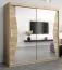 200 cm de large Armoire à portes coulissantes avec 10 casiers et 2 portes | Couleur: Chêne Sonoma  | Laminée Abbildung