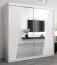 200 cm de large Armoire à portes coulissantes avec 10 casiers et 2 portes | Couleur: Blanc | Laminée Abbildung