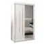 Armoire à portes coulissantes / Penderie avec miroir Tomlis 02B, Couleur : Blanc mat - Dimensions : 200 x 120 x 62 cm (h x l x p)