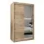 Armoire à portes coulissantes / Penderie avec miroir Tomlis 02B, Couleur : Chêne de Sonoma - Dimensions : 200 x 120 x 62 cm (H x L x P)
