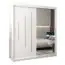 Armoire à portes coulissantes / Penderie avec miroir Tomlis 04B, Couleur : Blanc mat - Dimensions : 200 x 180 x 62 cm (h x l x p)