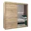 Armoire à portes coulissantes / Penderie Jan 05B avec miroir, Couleur : Chêne de Sonoma - Dimensions : 200 x 200 x 62 cm ( H x L x P)