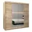 Armoire à portes coulissantes / Penderie avec miroir Tomlis 05A, Couleur : Chêne de Sonoma - Dimensions : 200 x 200 x 62 cm (H x L x P)