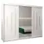 Armoire à portes coulissantes / Penderie avec miroir Tomlis 06A, Couleur : Blanc mat - Dimensions : 200 x 250 x 62 cm (h x l x p)