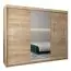 Armoire à portes coulissantes / Penderie avec miroir Tomlis 06A, Couleur : Chêne de Sonoma - Dimensions : 200 x 250 x 62 cm (H x L x P)