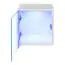 Set de 6 armoires suspendues / Vitrines suspendues Volleberg 108, Couleur : Chêne Wotan / Blanc - dimensions : 80 x 150 x 25 cm (h x l x p), avec éclairage LED bleu