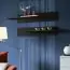 Mur de salon avec éclairage LED bleu Hompland 151, Couleur : Noir / Blanc - Dimensions : 170 x 260 x 40 cm (H x L x P), avec fonction push-to-open