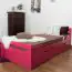 Lit simple / lit d'appoint "Easy Premium Line" K1/2n incl. 2 tiroirs et 2 panneaux de recouvrement, 90 x 200 cm hêtre massif rose