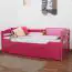 Lit pour enfants / lit junior "Easy Premium Line" K1/h/s incl. 2ème couchette et 2 panneaux de recouvrement, 90 x 200 cm hêtre massif rose