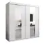 Armoire à portes coulissantes / Penderie Polos 05 avec miroir, Couleur : Blanc mat - Dimensions : 200 x 200 x 62 cm (H x L x P)