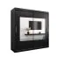 Armoire à portes coulissantes / Penderie Claveles 05 avec miroir, Couleur : Noir - Dimensions : 200 x 200 x 62 cm ( H x L x P)