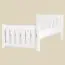 Lit simple / lit d'appoint en pin massif blanc 66, sommier à lattes inclus - 80 x 200 cm