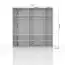Armoire à portes battantes / armoire avec cadre LED Siumu 24, Couleur : Blanc / Blanc brillant - 226 x 232 x 60 cm (H x L x P)