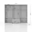 Armoire à portes battantes / armoire avec cadre Siumu 33, Couleur : Blanc / Blanc brillant - 226 x 277 x 60 cm (H x L x P)