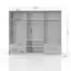 Armoire à portes battantes / armoire avec cadre LED Siumu 34, Couleur : Blanc / Blanc brillant - 226 x 277 x 60 cm (H x L x P)