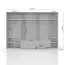 Armoire à portes battantes / armoire avec cadre LED Siumu 38, Couleur : Blanc / Blanc brillant - 226 x 322 x 60 cm (H x L x P)