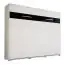 Lit escamotable Namsan 04 horizontal, Couleur : Blanc mat / Noir brillant - Surface de couchage : 160 x 200 cm (l x L)