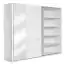 Armoire à portes coulissantes / armoire Sabadell 14, couleur : blanc / blanc brillant - 222 x 269 x 64 cm (H x L x P)