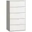 Commode Bellaco 09, couleur : gris / blanc - Dimensions : 114 x 63 x 47 cm (h x l x p)