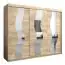 Armoire à portes coulissantes / Penderie Hacho 06 avec miroir, Couleur : Chêne de Sonoma - Dimensions : 200 x 250 x 62 cm ( H x L x P)