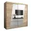 Armoire à portes coulissantes / Penderie Guajara 05 avec miroir, Couleur : Chêne de Sonoma - Dimensions : 200 x 200 x 62 cm (H x L x P)