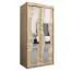 Armoire à portes coulissantes / Penderie Hacho 1 avec miroir, Couleur : Chêne de Sonoma - Dimensions : 200 x 100 x 62 cm ( H x L x P)