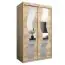 Armoire à portes coulissantes / Penderie Hacho 02 avec miroir, Couleur : Chêne de Sonoma - Dimensions : 200 x 120 x 62 cm ( H x L x P)