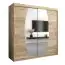 Armoire à portes coulissantes / Penderie Calvitero 05 avec miroir, Couleur : Chêne de Sonoma - Dimensions : 200 x 200 x 62 cm ( H x L x P)