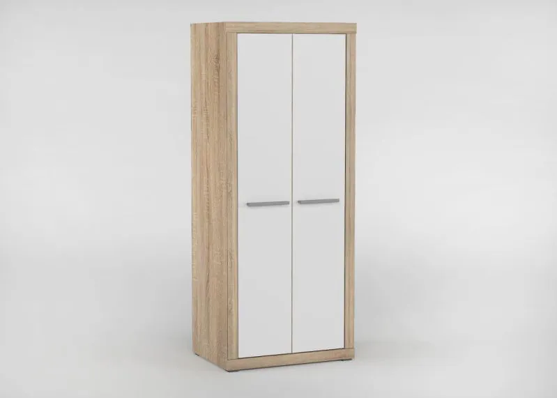 Chambre à coucher - Armoire, Couleur: Chêne Sonoma / Blanc - 195 x 80 x 55 cm (H x L x P) Abbildung