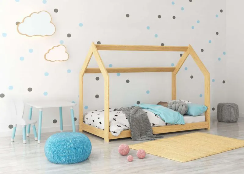 Cadre de lit pour enfants / Lit pour enfant 80 x 160 cm | Bois massif: Pin | Laqué Naturel Abbildung