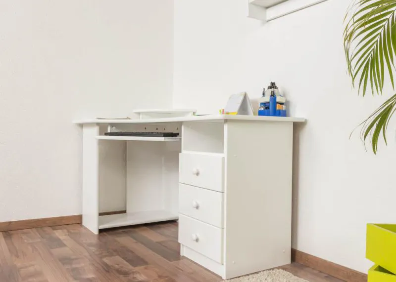 Bureau pour enfant Blanc Pin Bois massif Abbildung