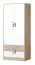 Armoire enfant à portes battantes Fabian 01 | Chêne clair, blanc, gris | 190 x 80 x 50 cm | Design moderne