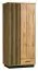 Penderie portes battantes Trevalli 1 | Chêne/Noir | 194 x 90 x 52 cm | Rangement optimisé