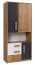 Armoire avec beaucoup d'espace de rangement Valbom 03, Couleur : Chêne Riviera / Blanc / Graphite - Dimensions : 188 x 85 x 40 cm (H x L x P), avec 3 portes, 3 tiroirs et des compartiments