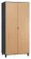 Armoire penderie Leoncho 39 | Noir & Chêne | 195 x 93 x 57 cm | Soft Touch & LED