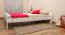 Lit simple / lit d'appoint en bois de pin massif, laqué blanc A11, avec sommier à lattes - dimension 140 x 200 cm