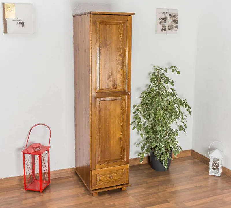 Chambre à coucher - Armoire étroite, Pin Bois massif Chêne - Dimensions 190 x 47 x 60 cm (H x L x P) Abbildung