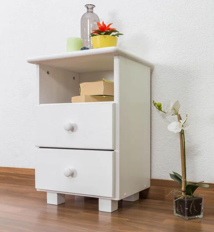Table de nuit Blanc 60x43x33 (HxLxP) Pin Abbildung