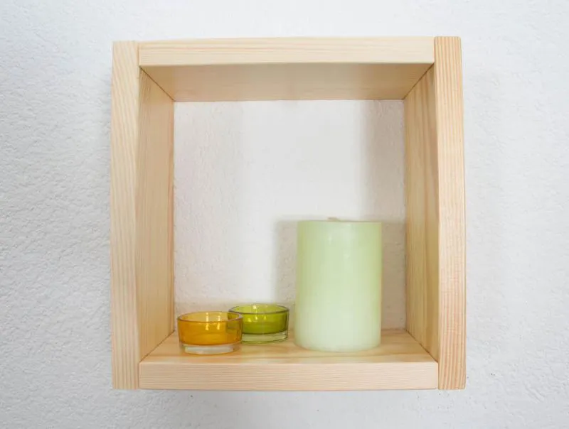Étagère suspendue, Étagère murale, Bibliothèque - 25 cm de large, Pin Bois massif, Couleur: Naturel Abbildung