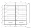 Armoire Kerema 15, Couleur : Noyer / Orme / Jaune - Dimensions : 120 x 130 x 41 cm (H x L x P)