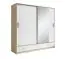 Armoire à portes coulissantes / armoire Ornos 01, couleur : chêne / blanc - Dimensions : 212 x 180 x 64 cm (H x L x P)