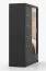 Penderie Lusatian 13 | Portes coulissantes miroir | 218 x 150 x 61 cm | Noir | 2 portes, 2 tiroirs, 6 compartiments